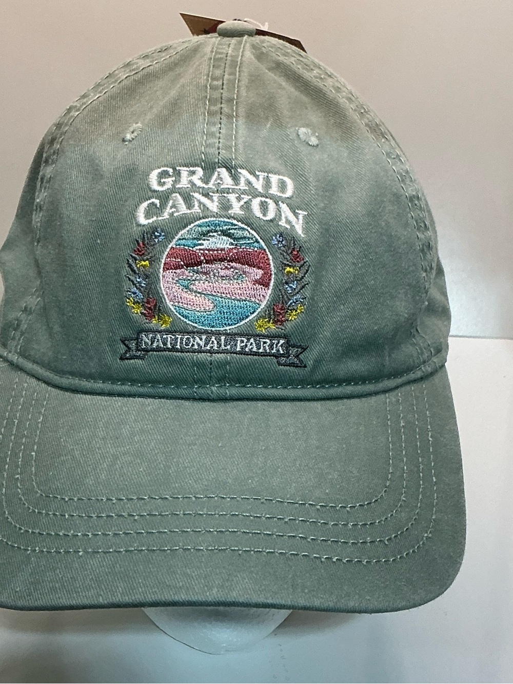 Grand Canyon National Park Sage Green Embroidered Adjustable Hat